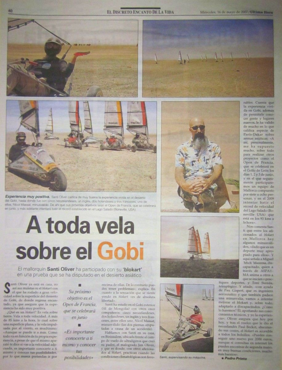 16/5/2007 «A toda vela sobre el Gobi» por Pedro Prieto